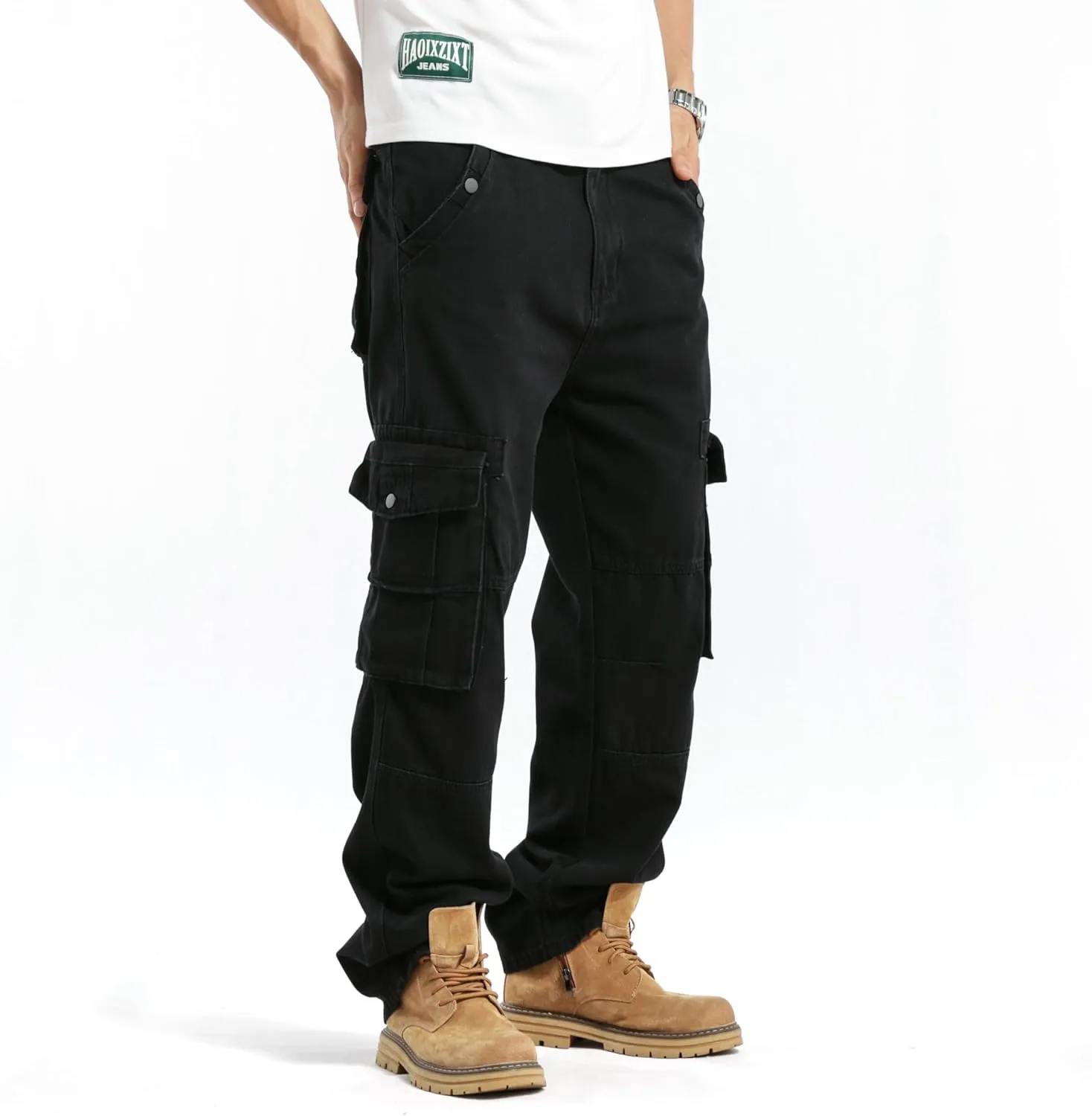 LUOBANIU Men's Baggy Jeans Hip Hop Loose fit 90s Vintage Cargo Denim Fashion Dance Skater Skateboard Pants