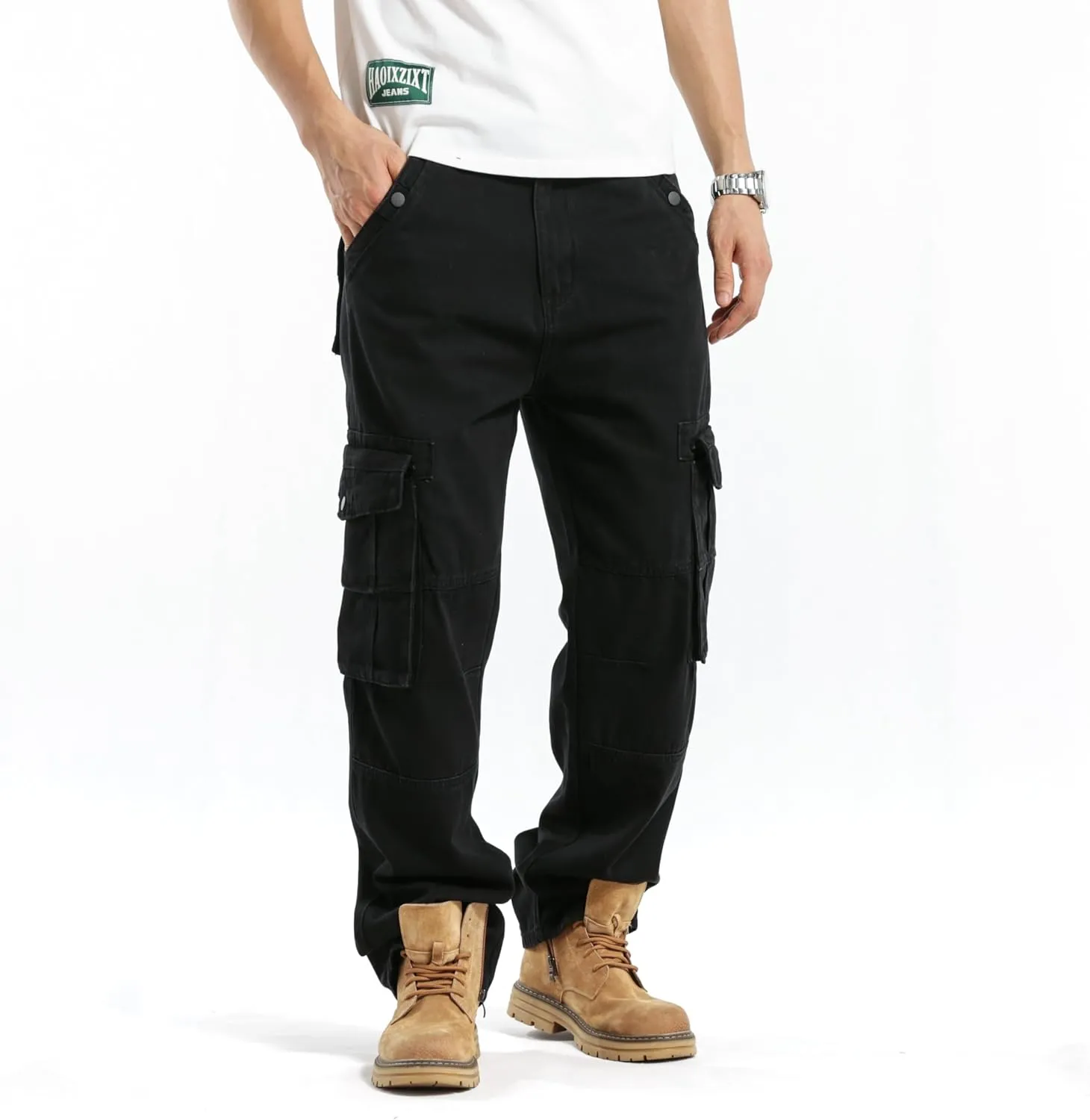 LUOBANIU Men's Baggy Jeans Hip Hop Loose fit 90s Vintage Cargo Denim Fashion Dance Skater Skateboard Pants