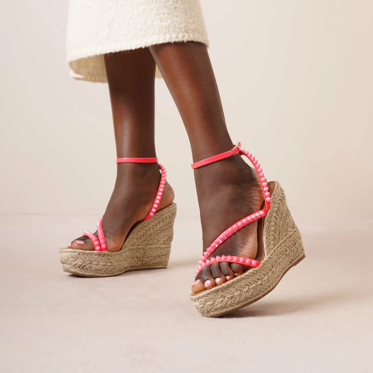 Mafaldina Zeppa 120 pink espadrilles