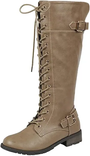 Mango 27 Womens Knee High Buckle Riding Boots