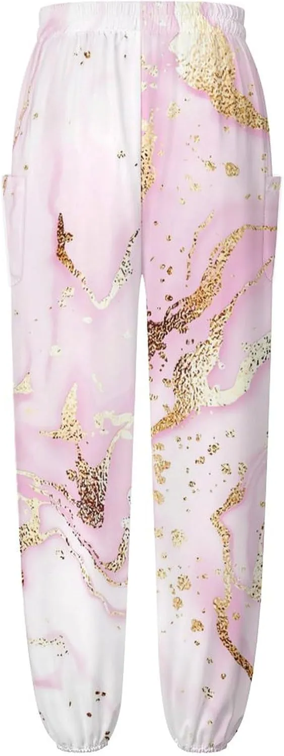 Marble Texture Yoga Bloomers Women Hippie Harem Pants Lantern Pants Elastic Gym Long Pants Casual Loose Sweatpants