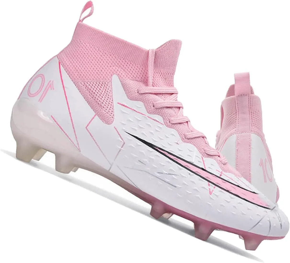 MEBAMY Men's Football Cleats High-Tops Comfortable - Gold-Plated Sole Spikes Soccer Boots for Turf AG