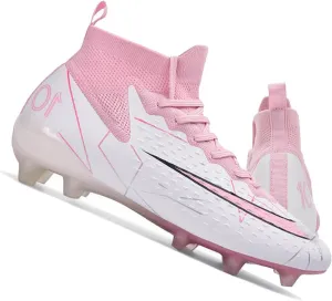 MEBAMY Men's Football Cleats High-Tops Comfortable - Gold-Plated Sole Spikes Soccer Boots for Turf AG