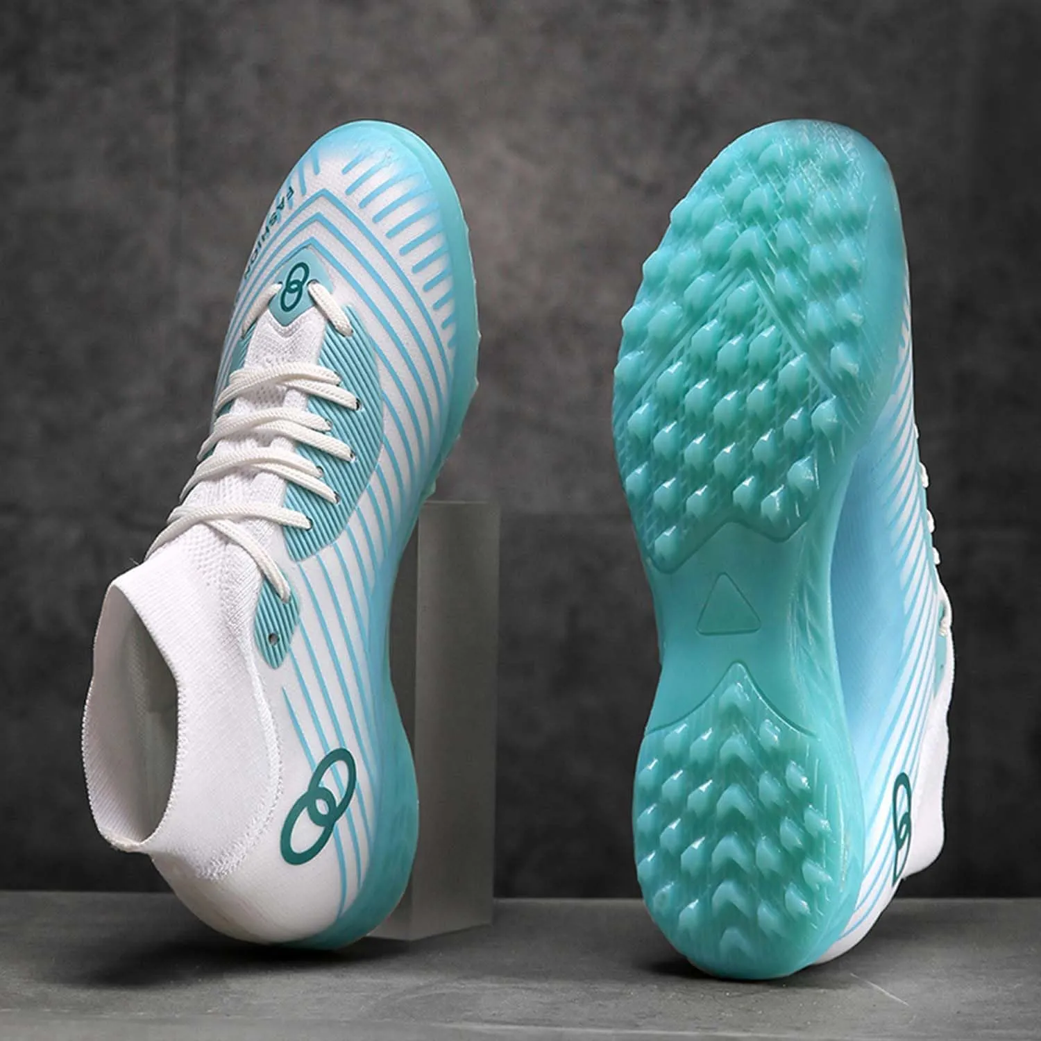MEBAMY Unisex High top Soccer Boots Cleats Outdoor Athletic Sneaker Turf Football Shoes Spikes Indoor Youth Soccer Shoes