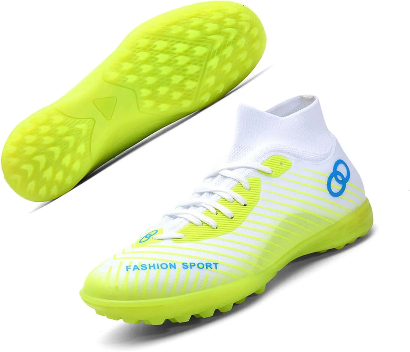 MEBAMY Unisex High top Soccer Boots Cleats Outdoor Athletic Sneaker Turf Football Shoes Spikes Indoor Youth Soccer Shoes