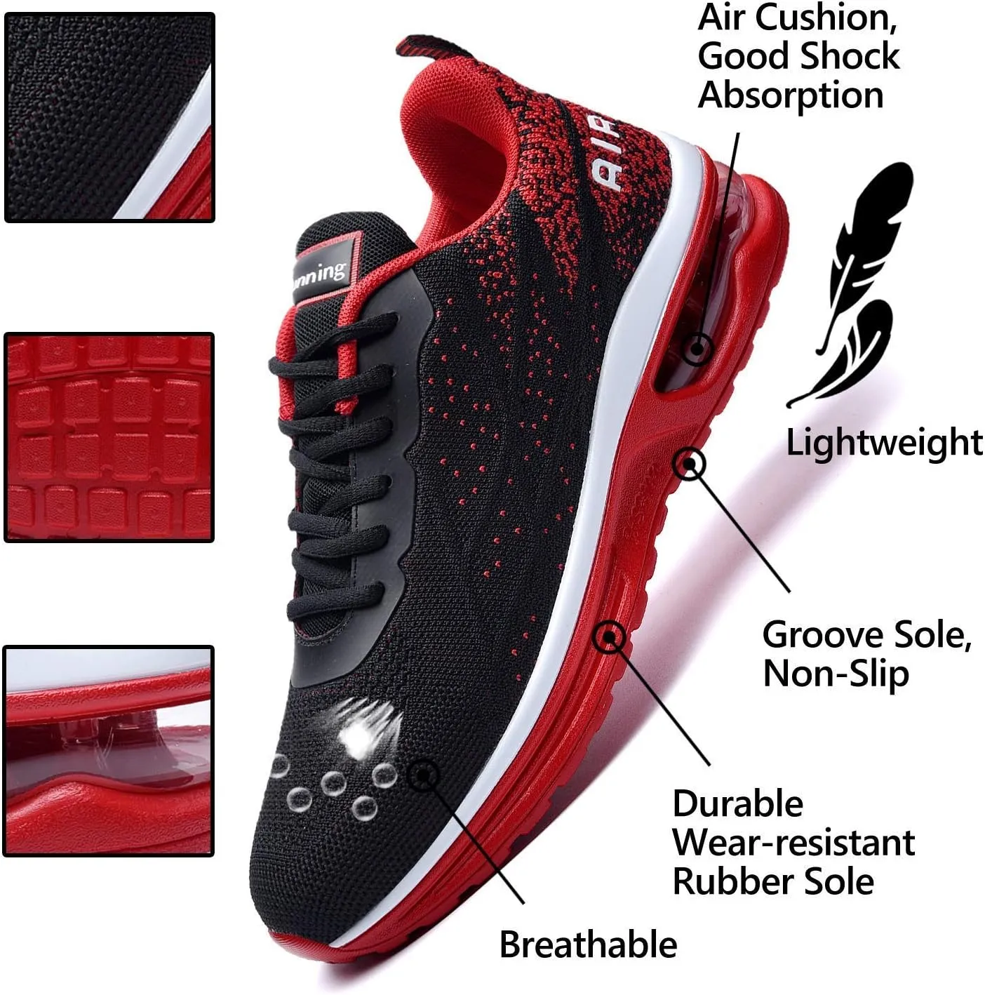 Mens Air Running Shoes Athletic Non Slip Walking Jogging Tennis Sneakers(US 7-12.5 D(M))