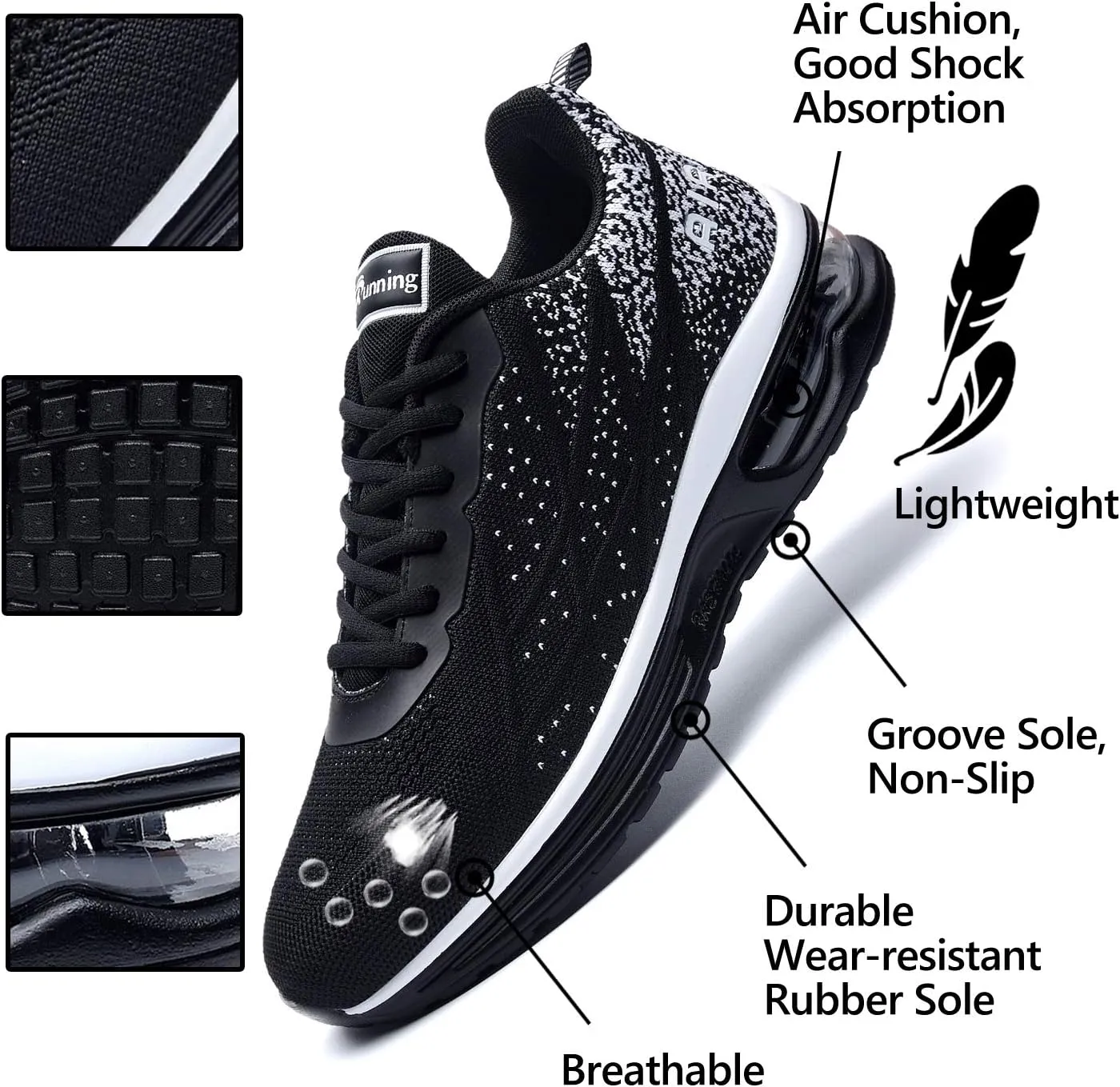 Mens Air Running Shoes Athletic Non Slip Walking Jogging Tennis Sneakers(US 7-12.5 D(M))