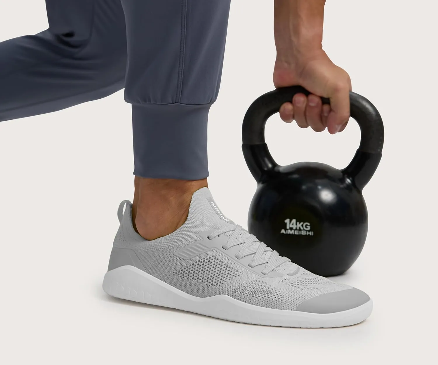 Men's Barefoot Shoes Zero Drop Wide Toe Box Minimalist Gym Shoes for Men Deadlift Cross Training Sneakers
