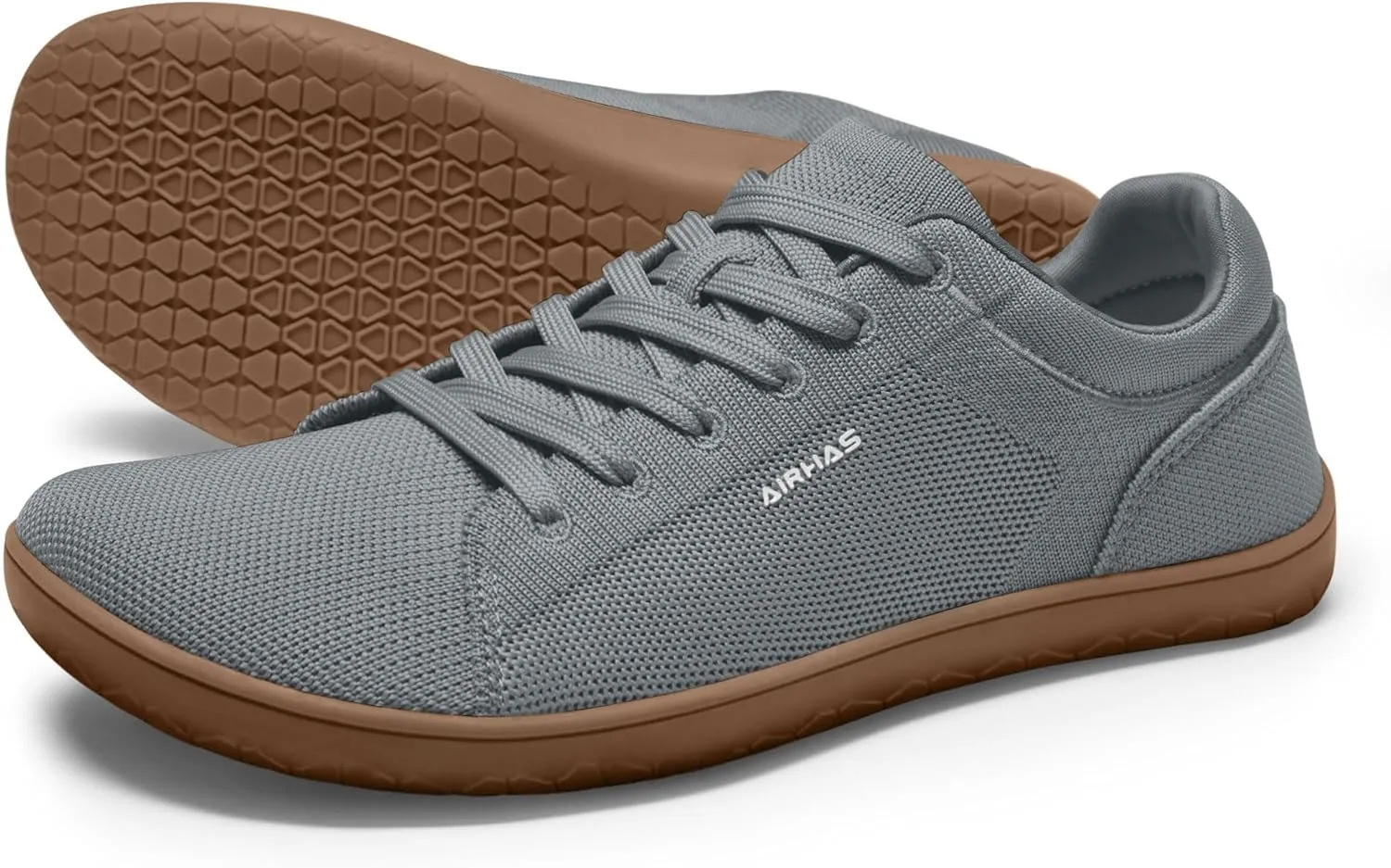 Mens Barefoot Wide Toe Box Shoes Lightweight Walking Shoes Flexible Zero Drop Sneakers for Men Summer Minimalist Casual Shoes(Dark Grey/Gum,8.5)