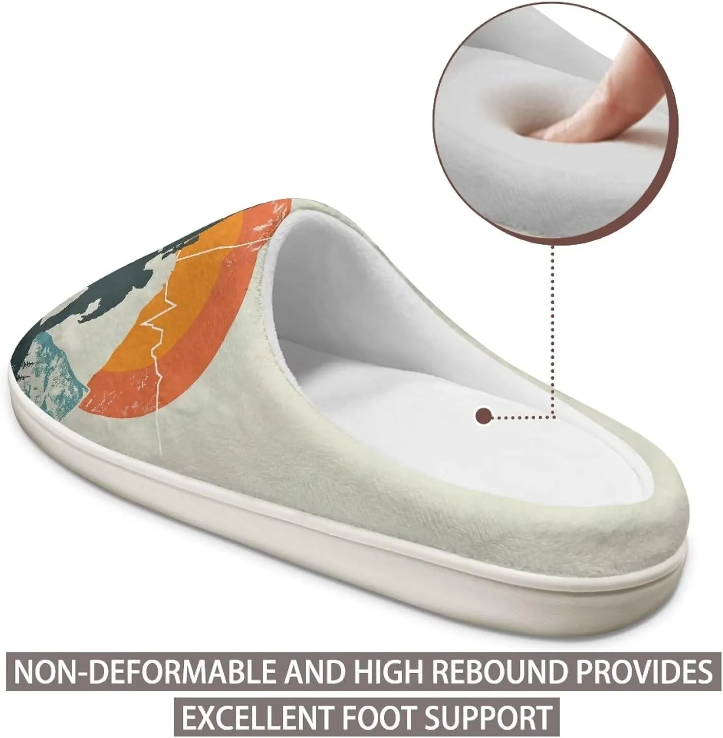Men's Cozy Fluffy Slippers Slip On Warm Sandals Casual Non Slip House Shoes Indoor Winter Slippers SizeUS 4-15