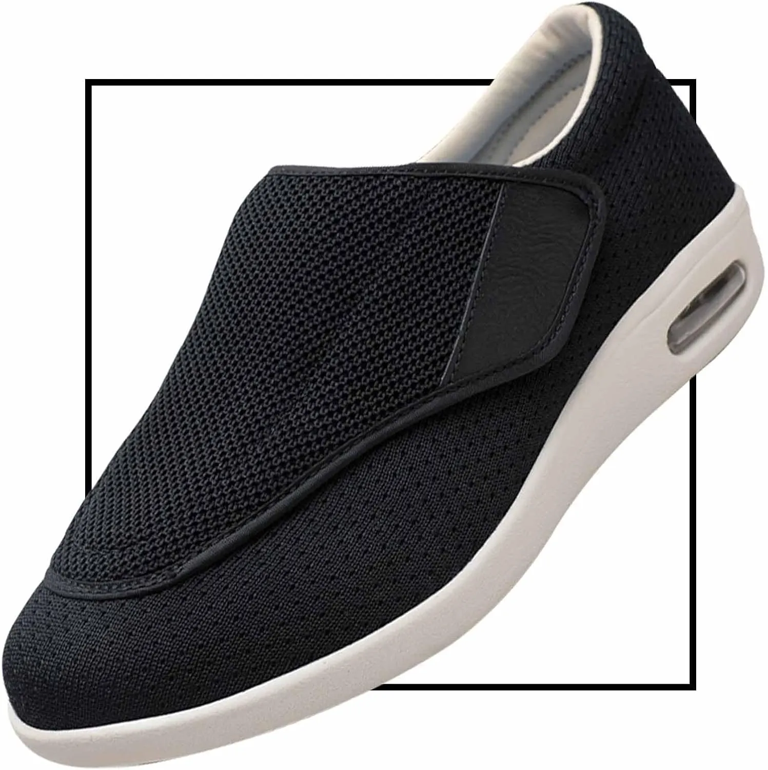 Men's Diabetic Shoes Wide Width Shoes for Adjustable Closure Breathable Lightweight Non Slip Air Cushion Sneakers Elderly Seniors Walking Shoes and Widening Elderly Shoes