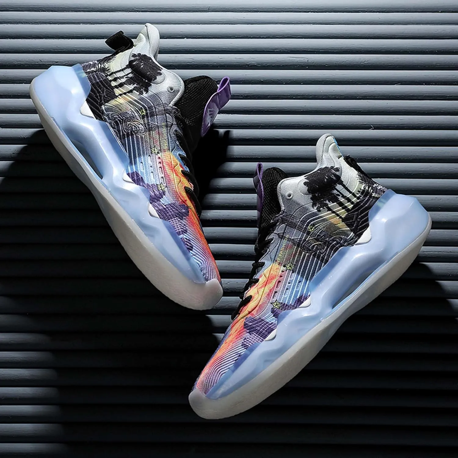 Men's Fashion Breathable Basketball Shoes Lightweight Anti-Slip Sneakers Wear-Resistant Rebound Running Shoes Personalized Casual Sports Basketball Women's Shoes