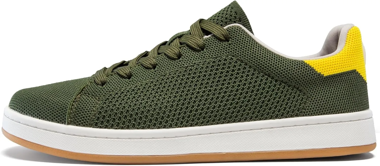 Men's Fashion Sneakers Flying Knitting Breathable Water Resistant Shoes Classic Low Top Lightweight Comfort Lace Up Sturdy Daily Casual Walking Skateboard Shoes for Male