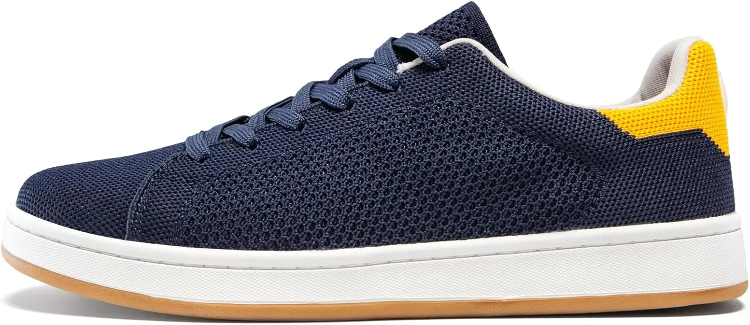 Men's Fashion Sneakers Flying Knitting Breathable Water Resistant Shoes Classic Low Top Lightweight Comfort Lace Up Sturdy Daily Casual Walking Skateboard Shoes for Male