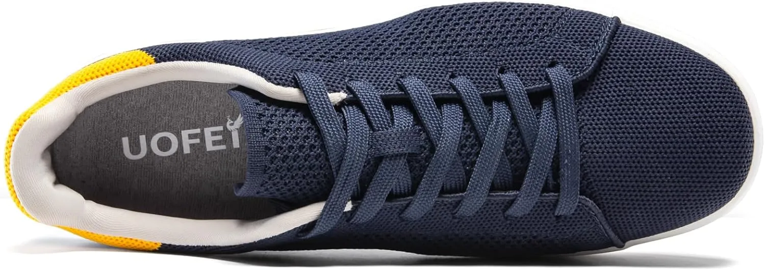 Men's Fashion Sneakers Flying Knitting Breathable Water Resistant Shoes Classic Low Top Lightweight Comfort Lace Up Sturdy Daily Casual Walking Skateboard Shoes for Male