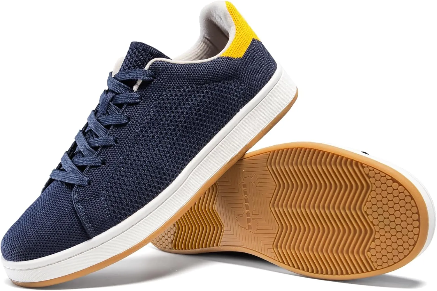 Men's Fashion Sneakers Flying Knitting Breathable Water Resistant Shoes Classic Low Top Lightweight Comfort Lace Up Sturdy Daily Casual Walking Skateboard Shoes for Male