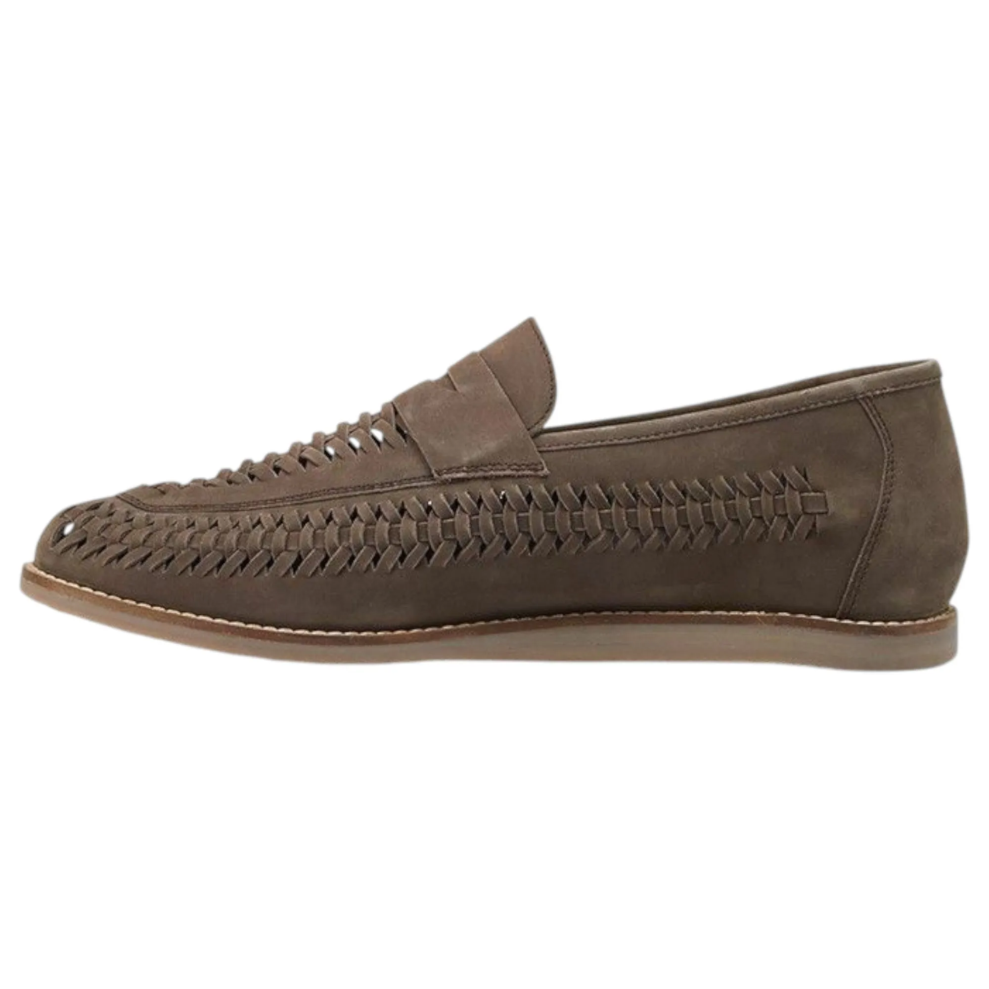Mens Hush Puppies Wylie Brown Nubuck Loafers Leather Slip On Summer Shoes