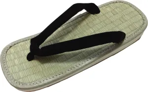 Men's Japan AmeZoko Igusa Black Setta Zouri Sandals