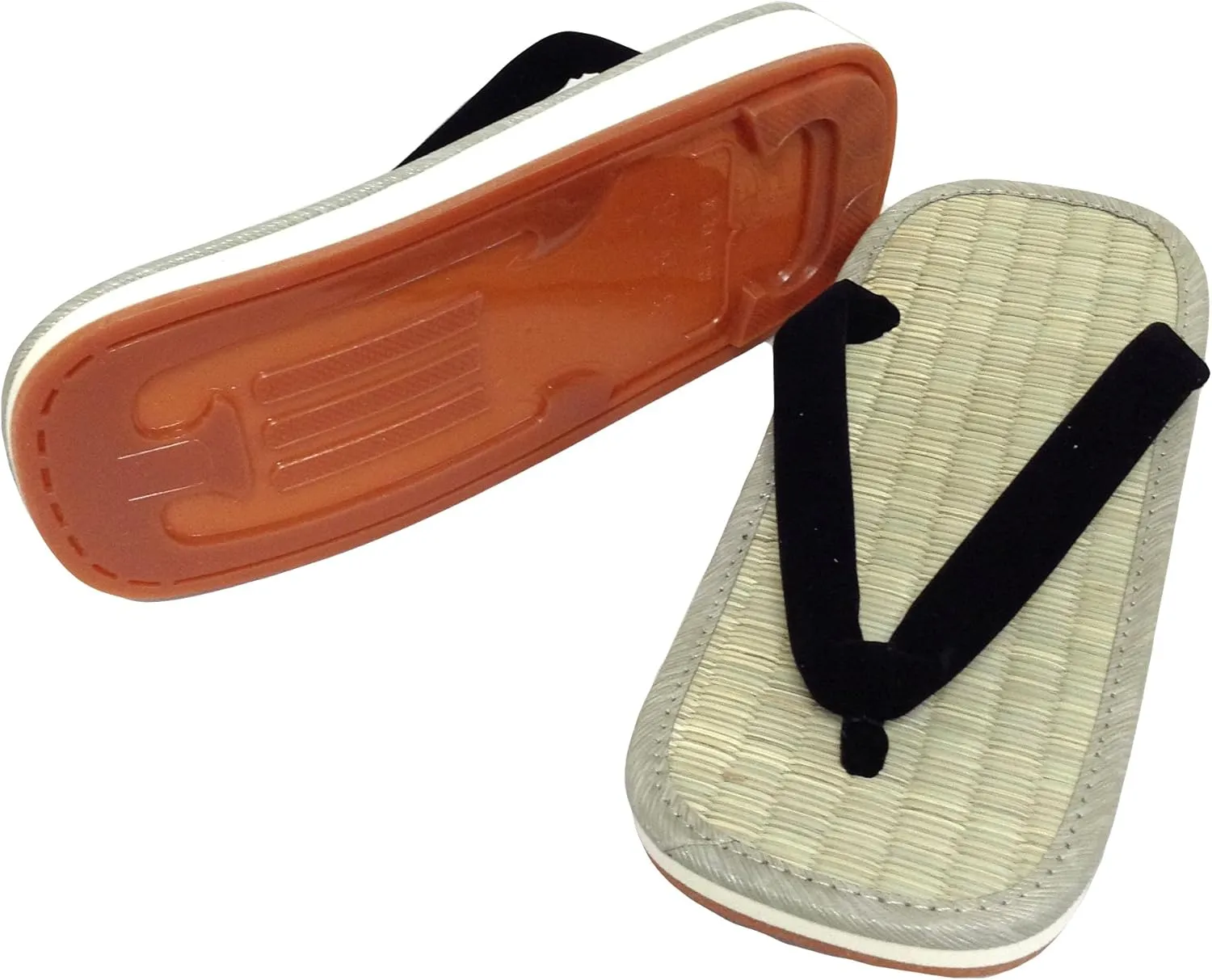 Men's Japan AmeZoko Igusa Black Setta Zouri Sandals