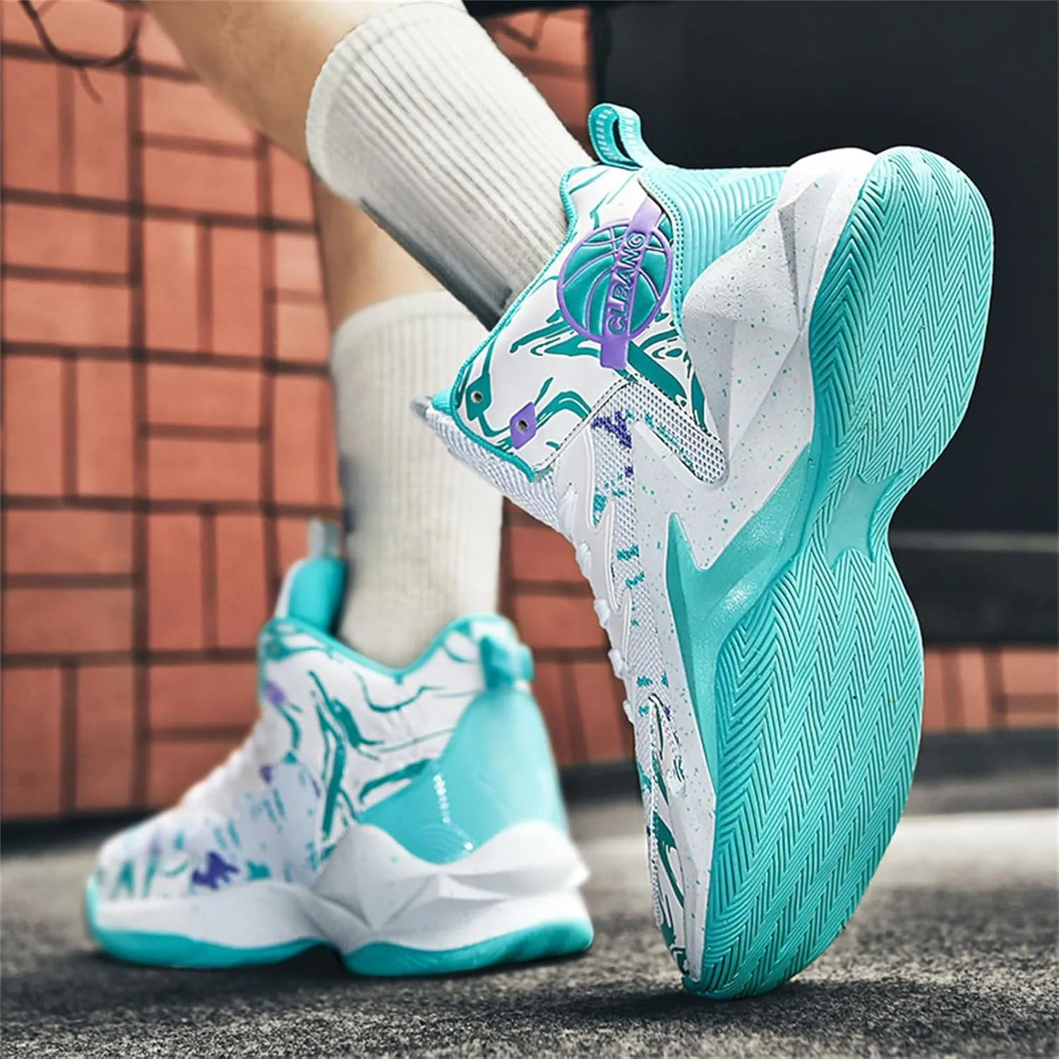 Men's Lace Up High Top Fashion Basketball Shoes with Arch Support Lightweight Non-Slip Running Tennis Sneakers Classic Chinese Trend Sports Shoes