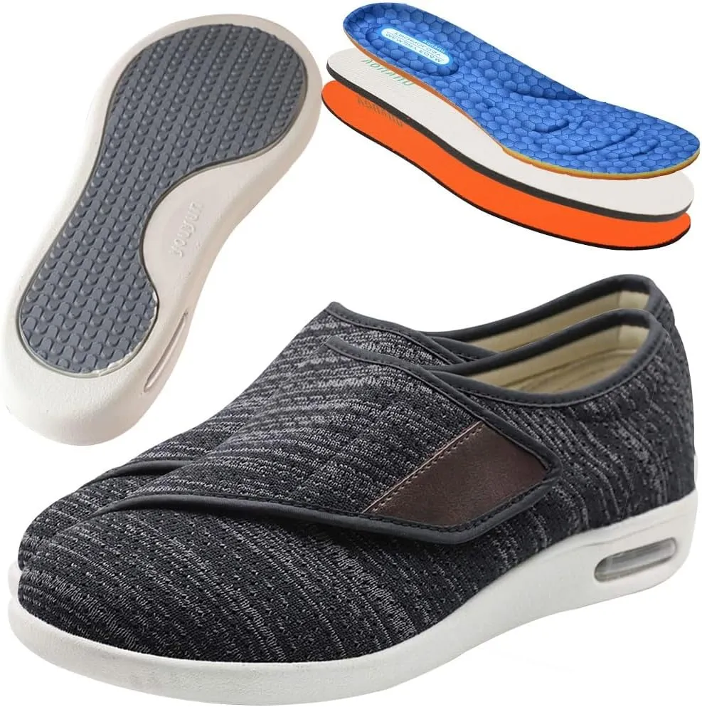 Men's Orthopedic Walking Shoes Mesh Breathable Knit for Plantar Fasciitis Relief Comfortable Arch Support Casual Fashion Sneakers Cushioned Slip On for Foot and Heel Pain
