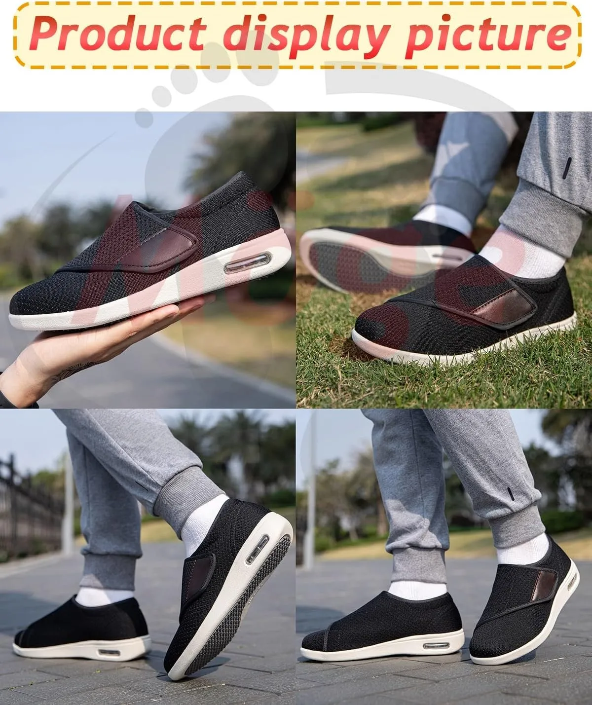 Men's Orthopedic Walking Shoes Mesh Breathable Knit for Plantar Fasciitis Relief Comfortable Arch Support Casual Fashion Sneakers Cushioned Slip On for Foot and Heel Pain