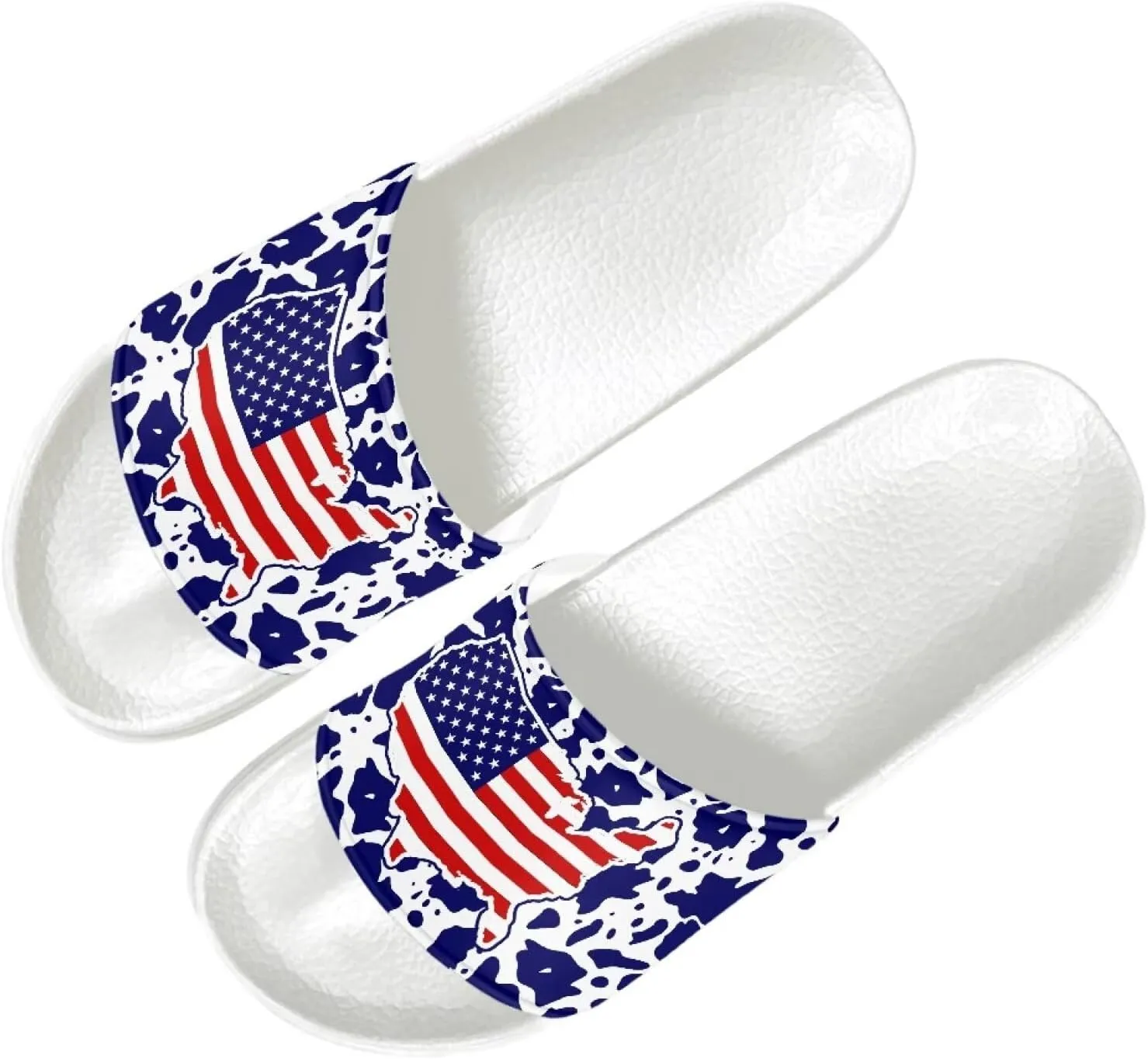Men's Slide Sandals Lightweight Non Slip Athletic Sandals Open Toe Slip-on Summer Slippers Spa Flip Flops White Sole Size 5-14