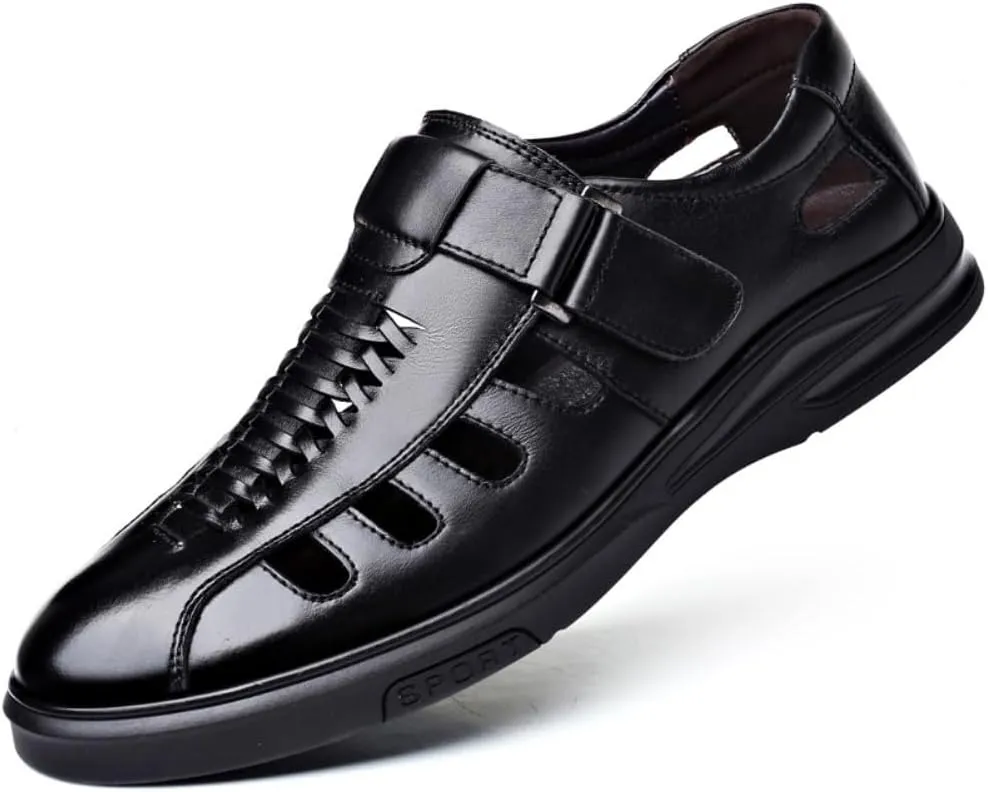 Men's Summer Working Business Dress Sandals Huaraches para Hombres Fisherman Synthetic Leather Walking Office Breathable Oxfords