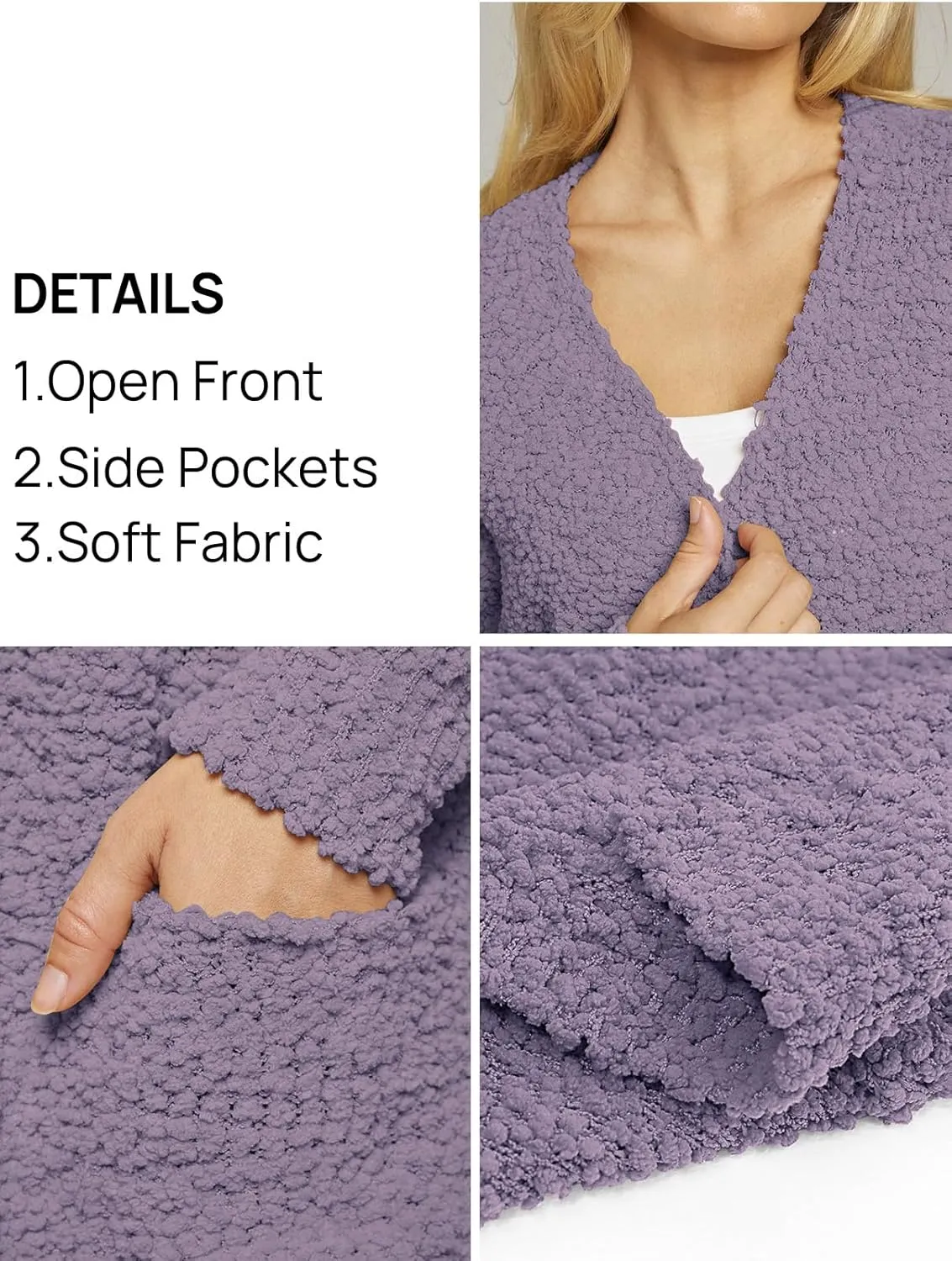 MEROKEETY Women's Long Sleeve Soft Chunky Knit Sweater Open Front Cardigans Outwear Coat
