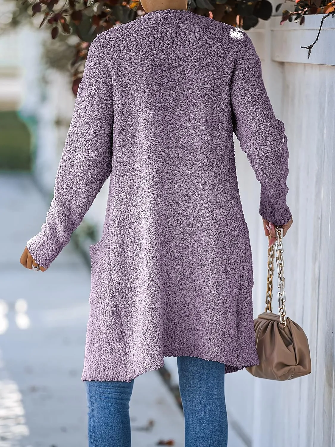 MEROKEETY Women's Long Sleeve Soft Chunky Knit Sweater Open Front Cardigans Outwear Coat