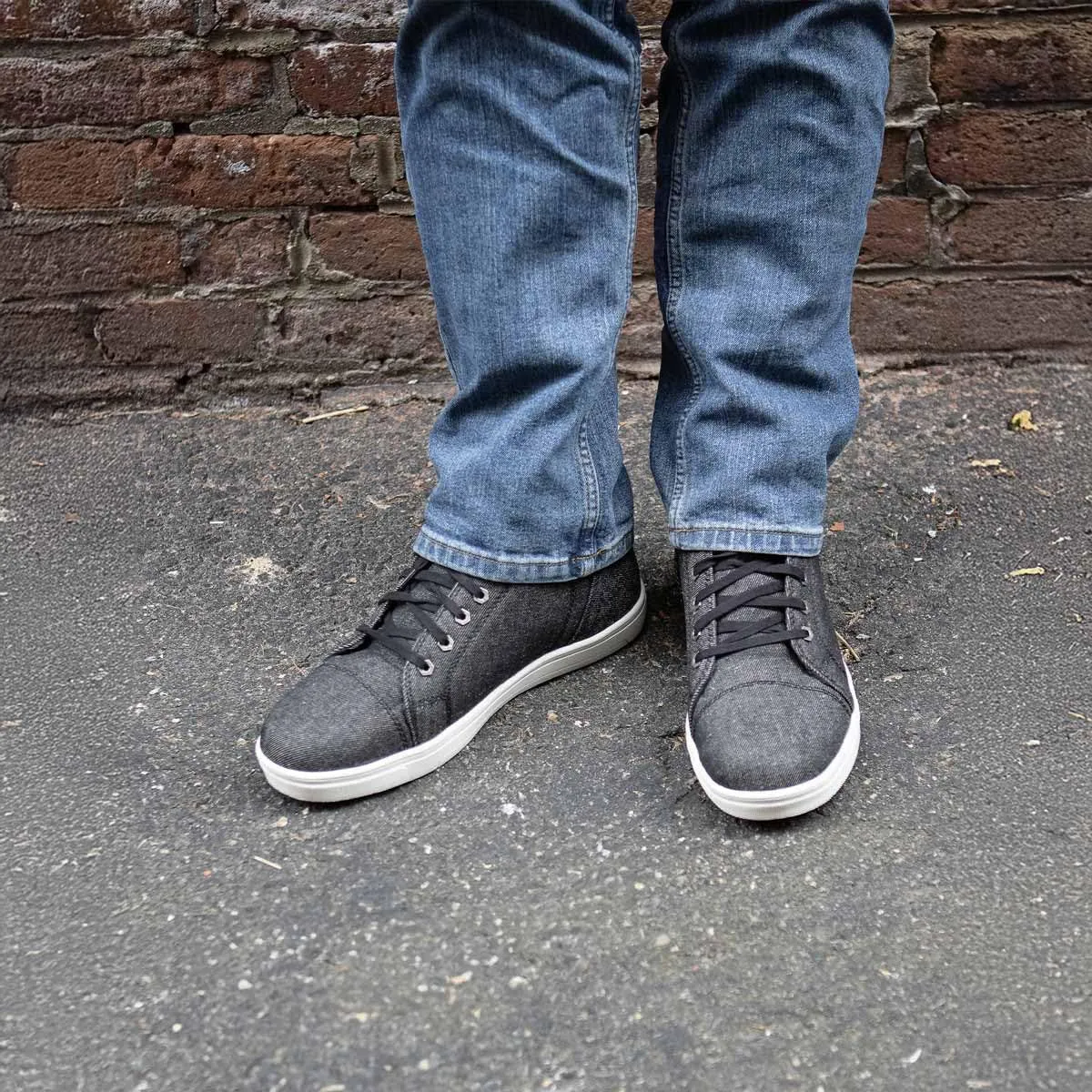 Milwaukee Leather MBM9108 Men's Black Canvas Reinforced Motorcycle Casual Street Riding Shoes w/Ankle Support - 10