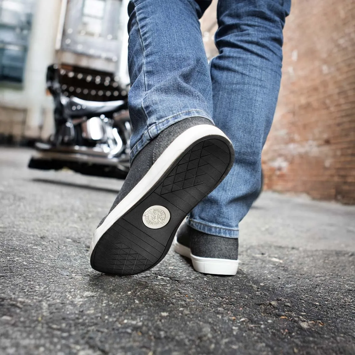 Milwaukee Leather MBM9108 Men's Black Canvas Reinforced Motorcycle Casual Street Riding Shoes w/Ankle Support - 10