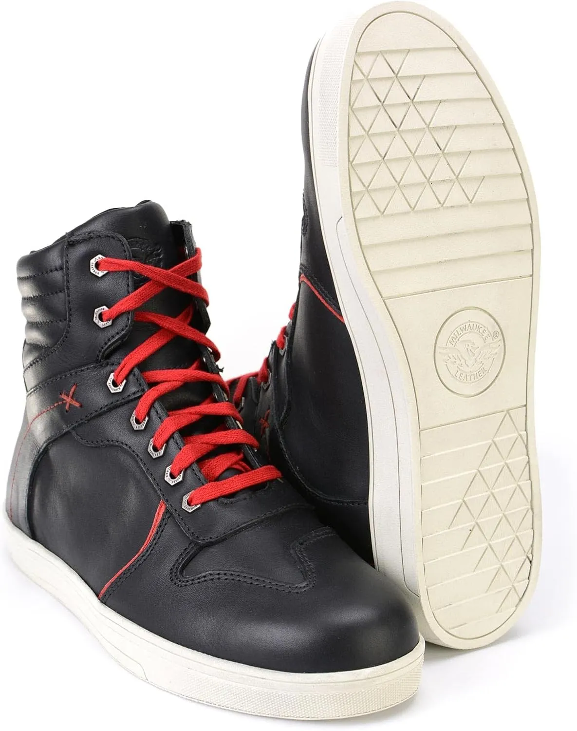 Milwaukee Leather Men's Motorcycle Reinforced Street Biker Casual Riding Shoes Leather Suede Canvas - 10