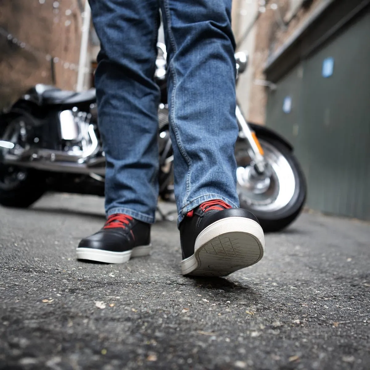 Milwaukee Leather Men's Motorcycle Reinforced Street Biker Casual Riding Shoes Leather Suede Canvas - 10
