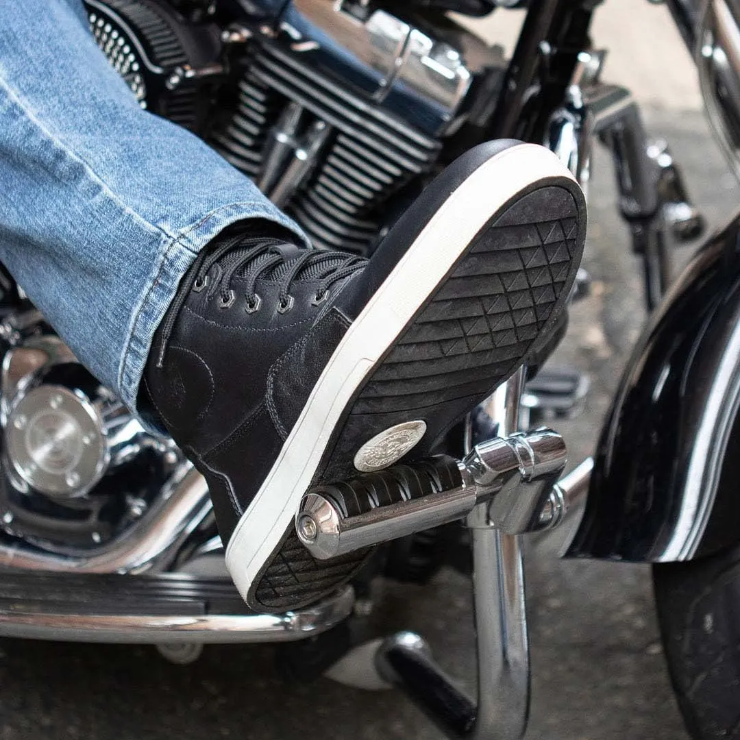 Milwaukee Leather Men's Motorcycle Reinforced Street Biker Casual Riding Shoes Leather Suede Canvas - 12