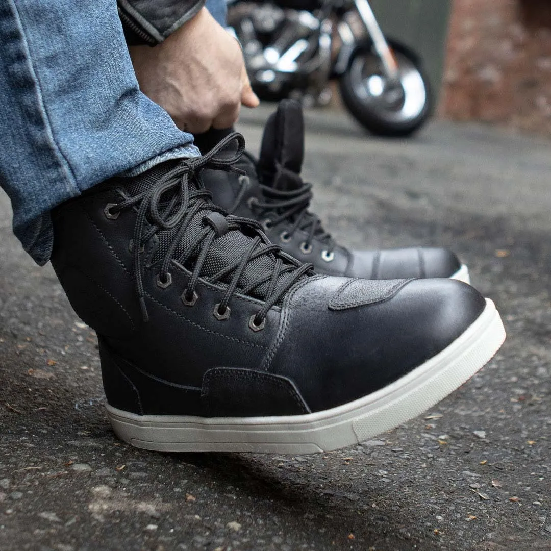 Milwaukee Leather Men's Motorcycle Reinforced Street Biker Casual Riding Shoes Leather Suede Canvas - 12