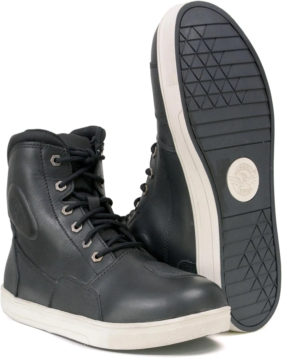 Milwaukee Leather Men's Motorcycle Reinforced Street Biker Casual Riding Shoes Leather Suede Canvas - 12