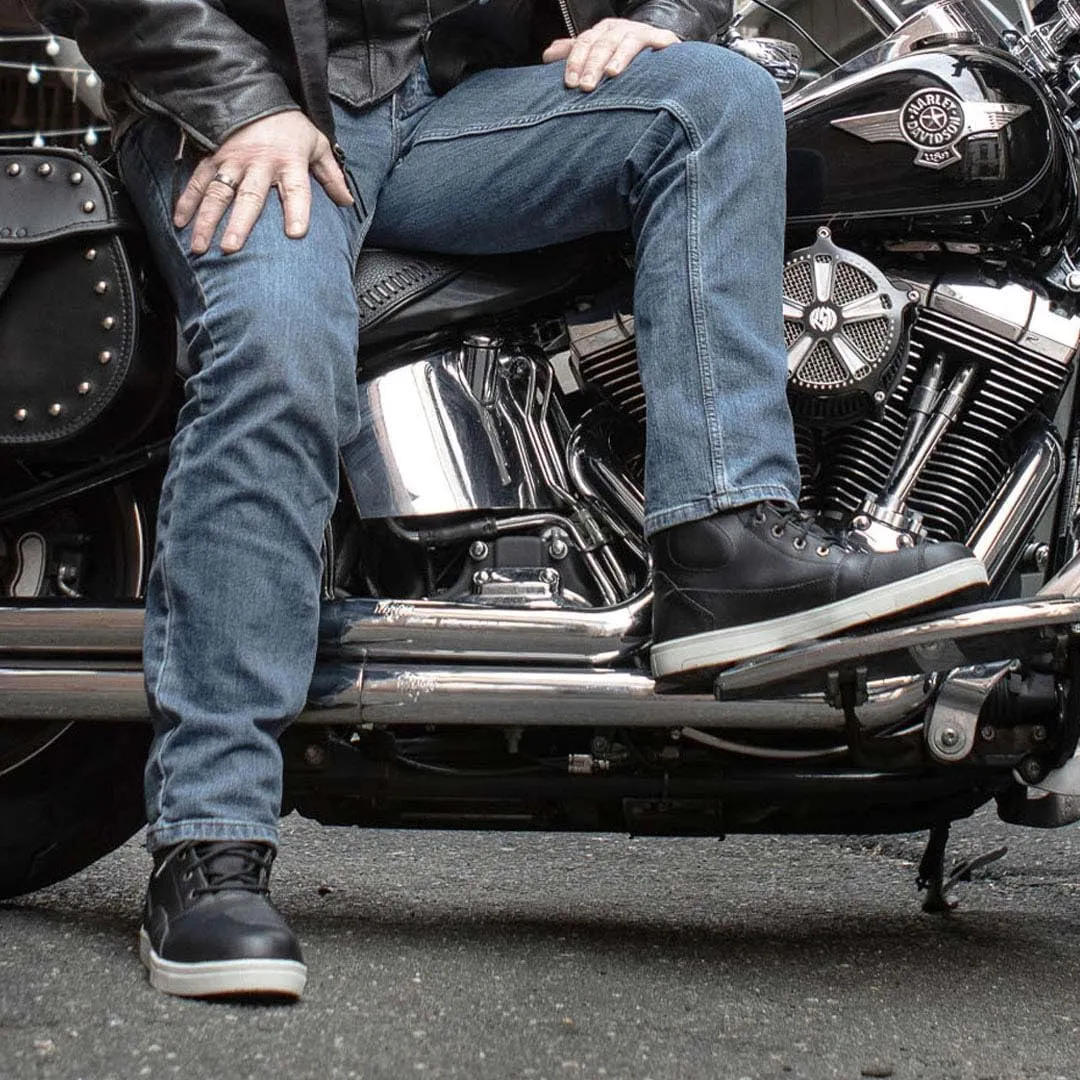 Milwaukee Leather Men's Motorcycle Reinforced Street Biker Casual Riding Shoes Leather Suede Canvas - 12