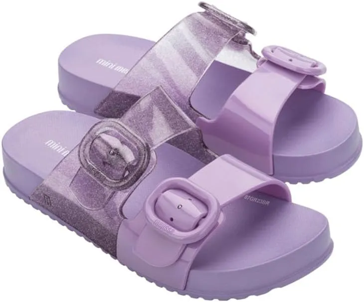 mini melissa Cozy Jelly Slides for Kids - Slip-on Jelly Shoes, Slip On Sandals for Girls, Open Toe Summer Shoes, Adjustable