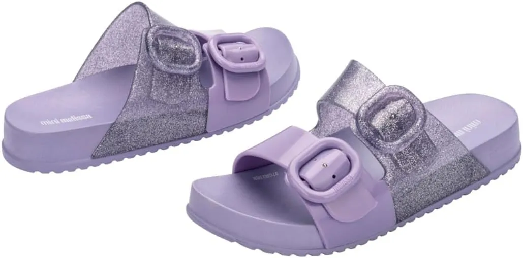 mini melissa Cozy Jelly Slides for Kids - Slip-on Jelly Shoes, Slip On Sandals for Girls, Open Toe Summer Shoes, Adjustable