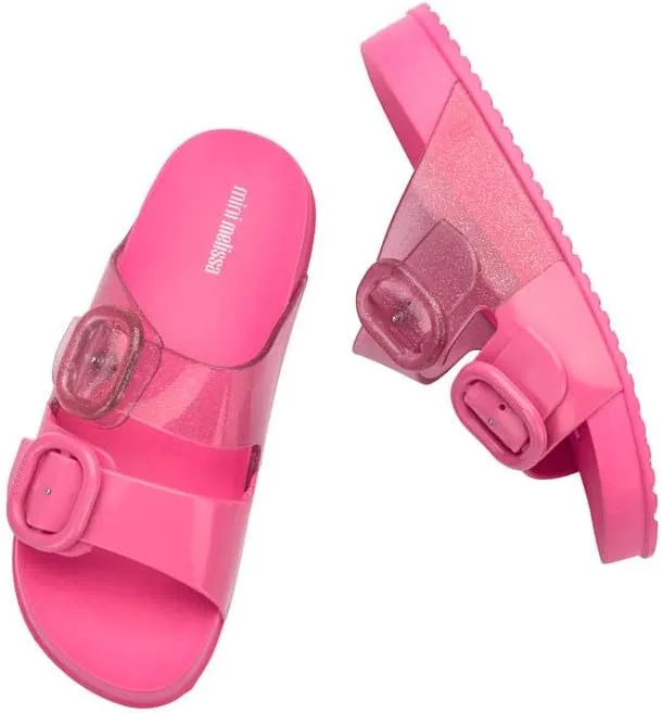 mini melissa Cozy Jelly Slides for Kids - Slip-on Jelly Shoes, Slip On Sandals for Girls, Open Toe Summer Shoes, Adjustable