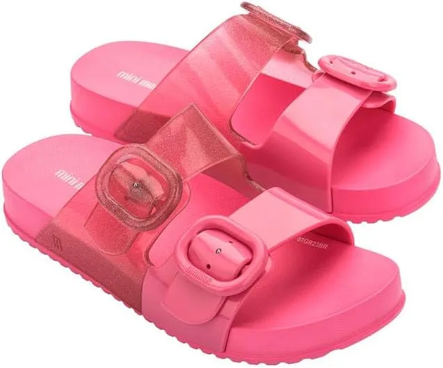mini melissa Cozy Jelly Slides for Kids - Slip-on Jelly Shoes, Slip On Sandals for Girls, Open Toe Summer Shoes, Adjustable