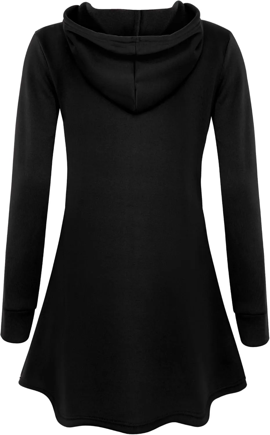 Miusey Womens Zip Up Long Hoodie Jacket Lightweight Tunic Sweatshirt Open Front Cardigan