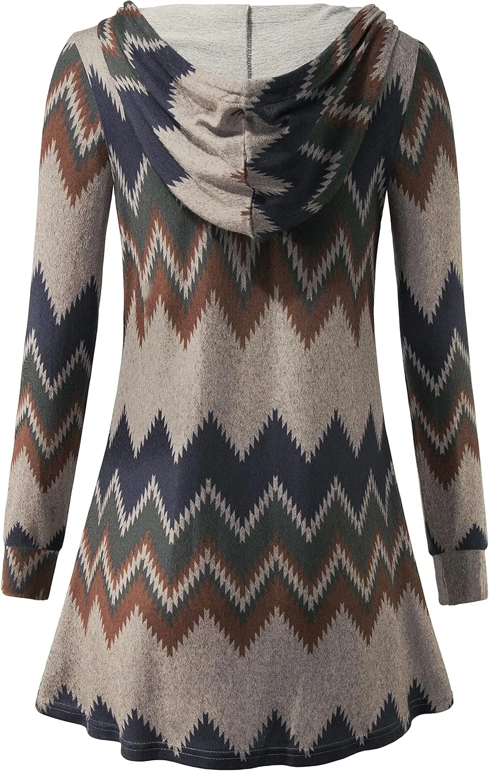 Miusey Womens Zip Up Long Hoodie Jacket Lightweight Tunic Sweatshirt Open Front Cardigan