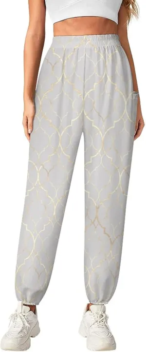 Moroccan Texture Yoga Bloomers Womans Hippie Harem Pant Lantern Pants Elastic Gym Yoga Clothes Loose Casual Slacks