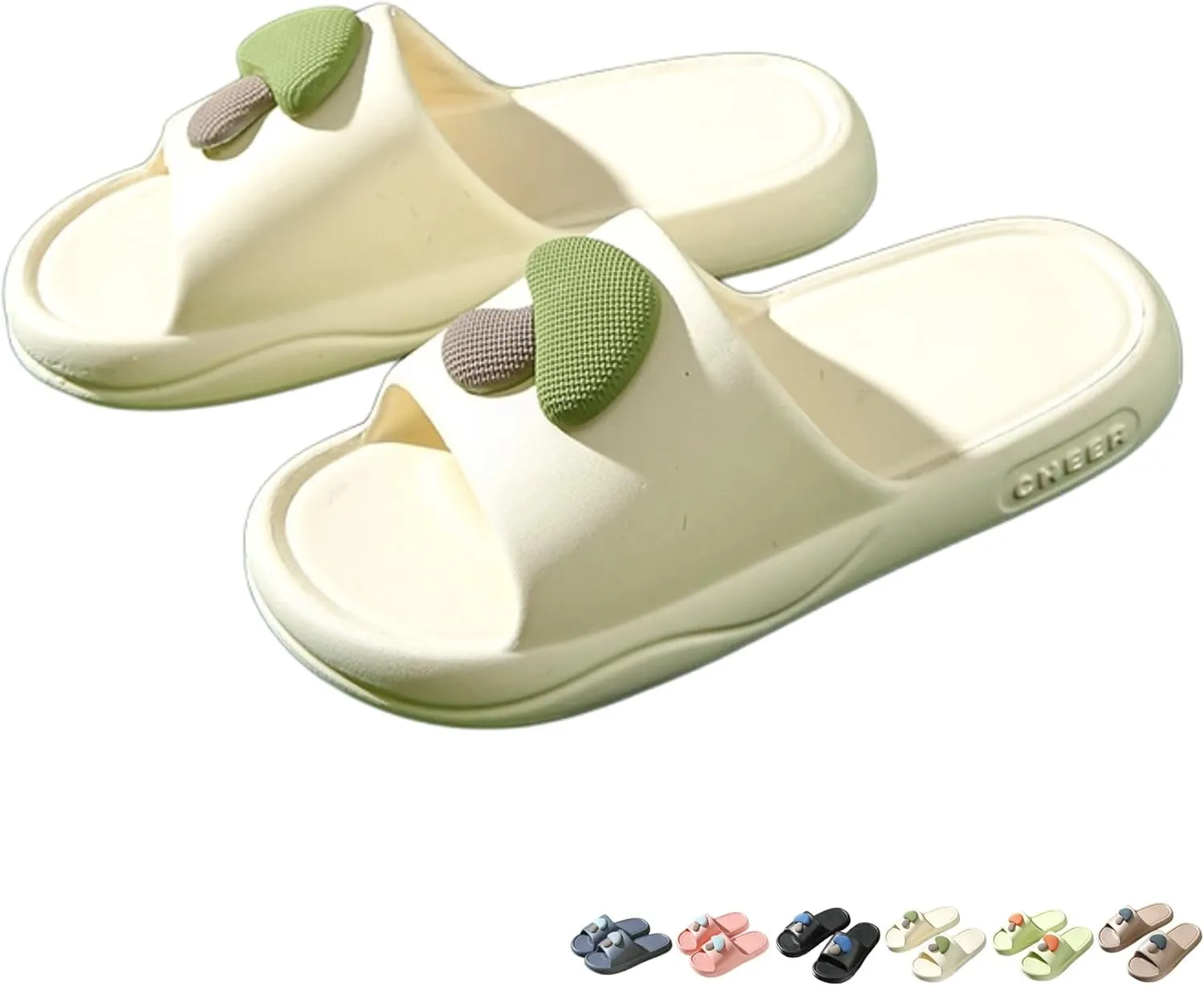 Mushroom Shaped Slippers Soft Thick Sole Indoor Household Home Slippers for Women Men Slides Sandals Summer Non Slip Silent House Shoes Bathroom Shower Sandals Outdoor Couples Beach Slippers