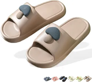 Mushroom Shaped Slippers Soft Thick Sole Indoor Household Home Slippers for Women Men Slides Sandals Summer Non Slip Silent House Shoes Bathroom Shower Sandals Outdoor Couples Beach Slippers