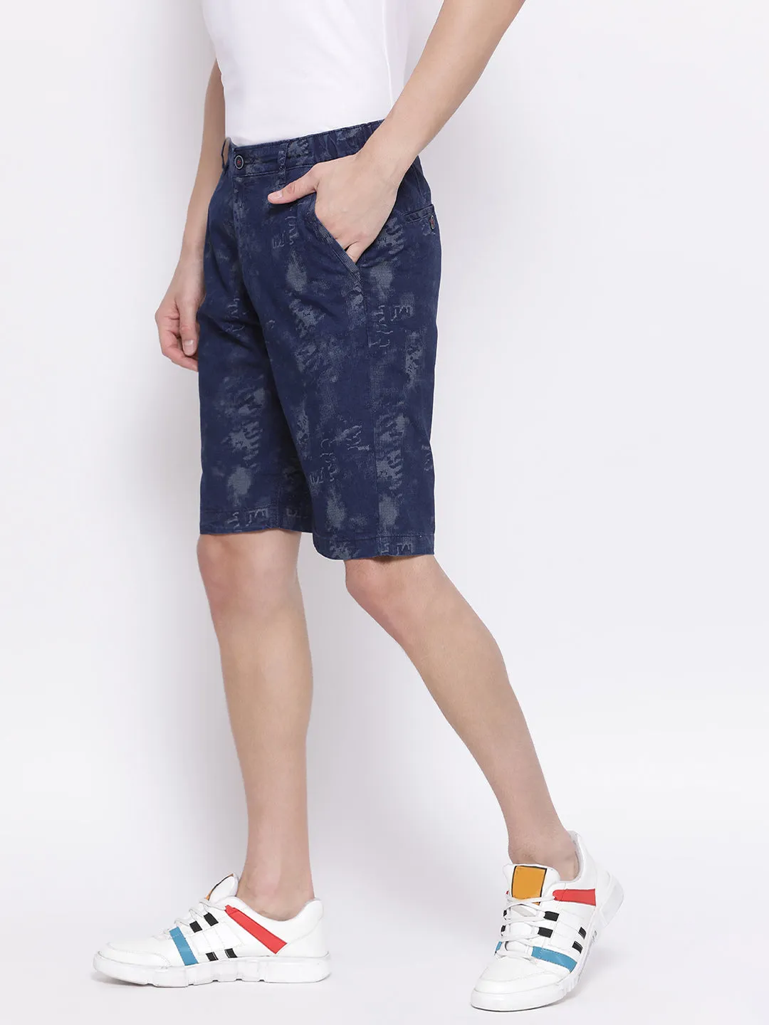 Navy Blue Printed shorts