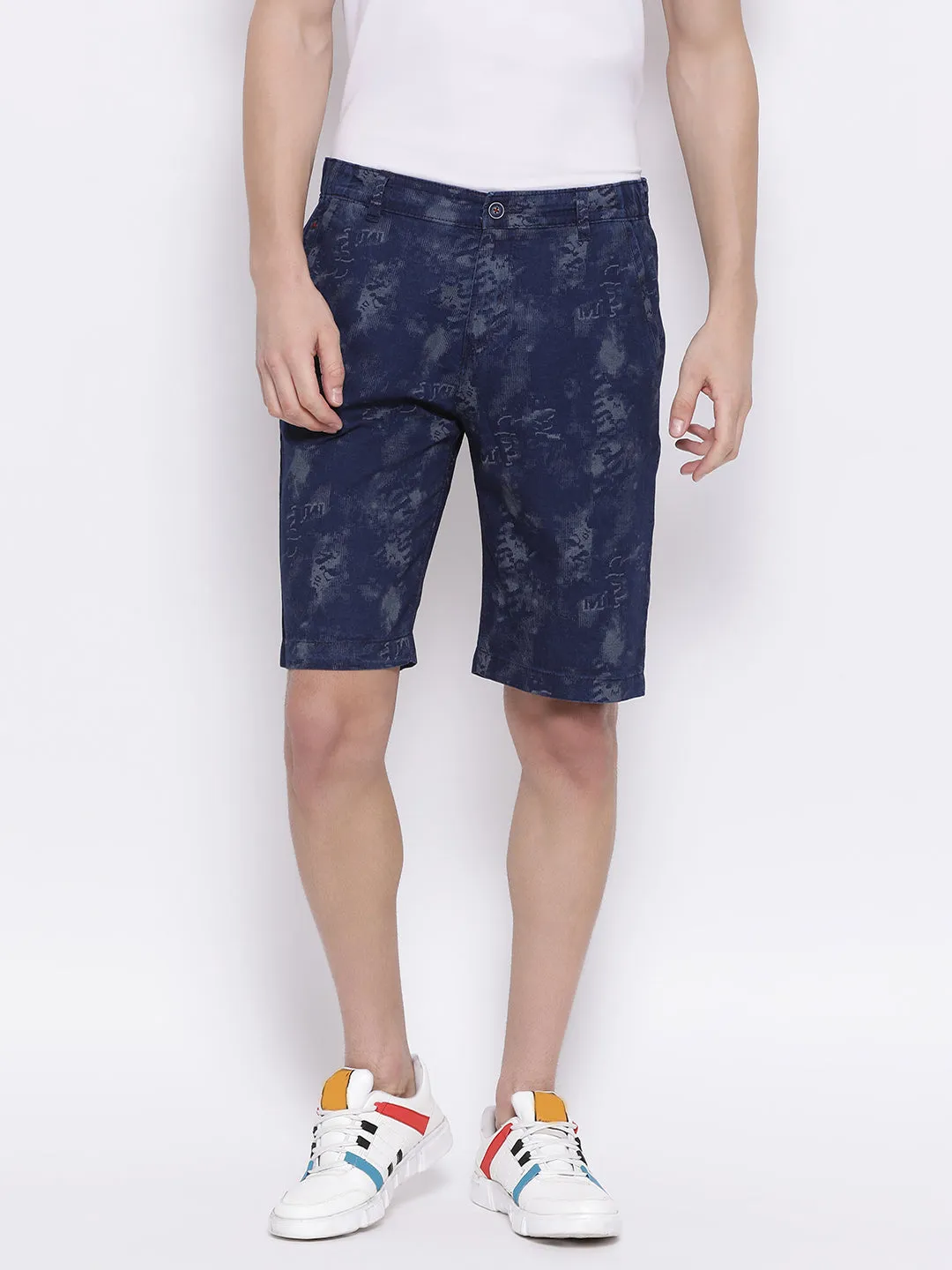 Navy Blue Printed shorts