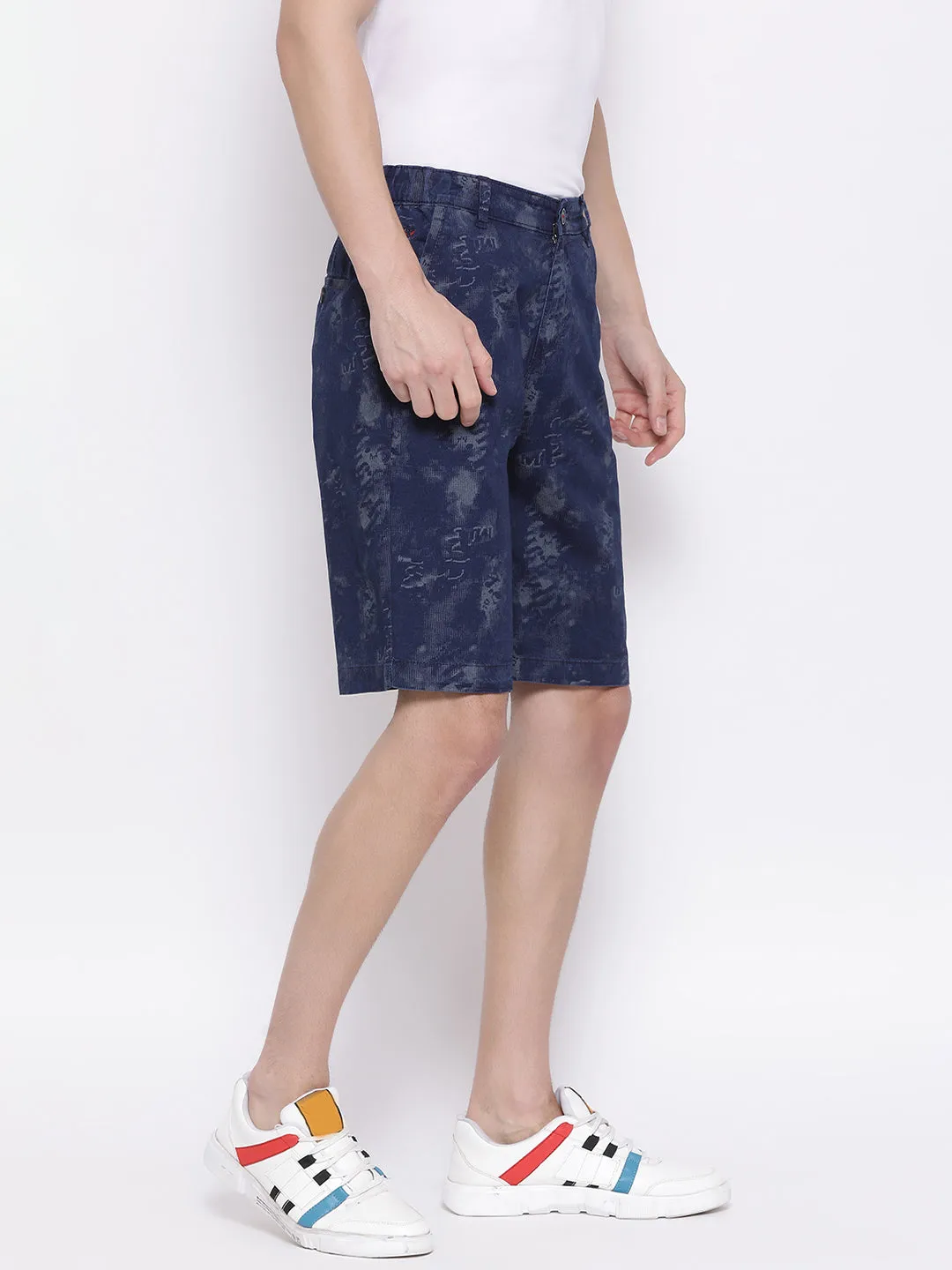 Navy Blue Printed shorts